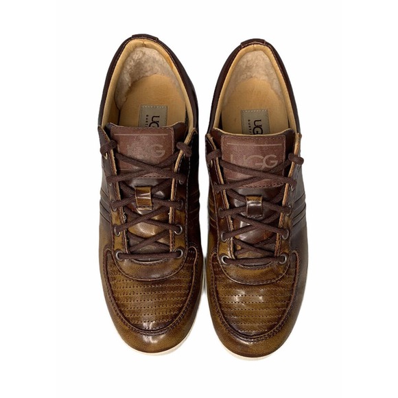 Mens Ugg Australia Brook-Lin Brown Leather Two Tone Lace Up Shoes Sneakers Sz 9 main image 10